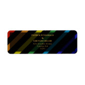 Gay Men Wedding Elegant Rainbow Address ラベル (正面)