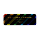 Gay Men Wedding Elegant Rainbow Address ラベル (正面)