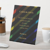 Gay Men Wedding Elegant Rainbow Cards & Gifts 台座サイン (インサイチュ)