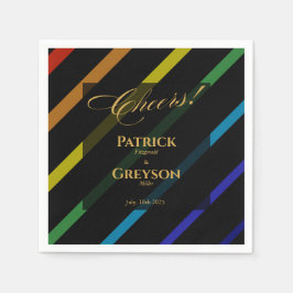 Gay Men Wedding Elegant Rainbow Cocktail スタンダードカクテルナプキン