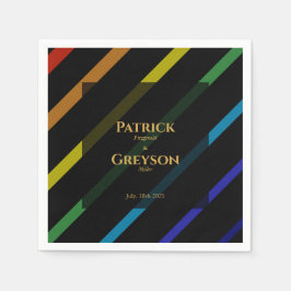 Gay Men Wedding Elegant Rainbow Cocktail スタンダードカクテルナプキン
