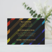 Gay Men Wedding Elegant Rainbow Enclosure Card エンクロージャーカード (スタンド正面)
