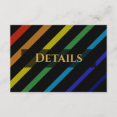 Gay Men Wedding Elegant Rainbow Enclosure Card エンクロージャーカード (裏面)