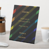 Gay Men Wedding Elegant Rainbow Favor 台座サイン (インサイチュ)