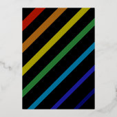 Gay Men Wedding Elegant Rainbow Gold Save-the-Date 箔招待状 (裏面)