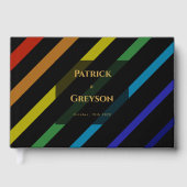 Gay Men Wedding Elegant Rainbow Photo ゲストブック (正面)