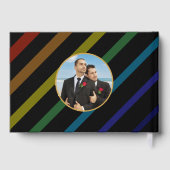 Gay Men Wedding Elegant Rainbow Photo ゲストブック (裏面)