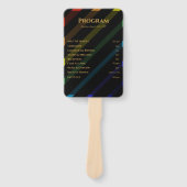 Gay Men Wedding Elegant Rainbow Program ハンドファン (正面)