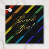 Gay Men Wedding Elegant Rainbow Thank You フェイバータグ (正面)
