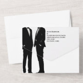 Gay Men Wedding Mr & Mr Tuxedo オールインワン招待状 (裏面)