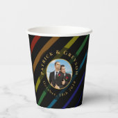 Gay Men Wedding Photo Elegant Rainbow 紙コップ (裏面)