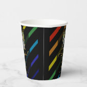 Gay Men Wedding Photo Elegant Rainbow 紙コップ (右)