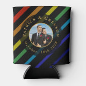Gay Men Wedding Photo Elegant Rainbow 缶クーラー (正面)