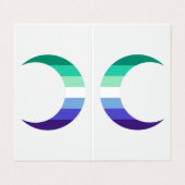 Gay MLM Pride Crescent Moons Greeting Card 名刺 (外部フラット)