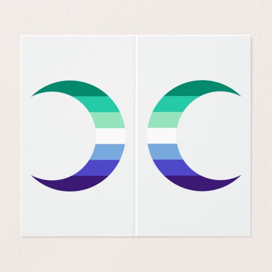 Gay MLM Pride Crescent Moons Greeting Card 名刺 (外部フラット)
