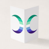 Gay MLM Pride Crescent Moons Greeting Card 名刺 (外部)