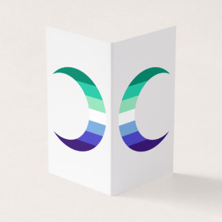 Gay MLM Pride Crescent Moons Greeting Card 名刺