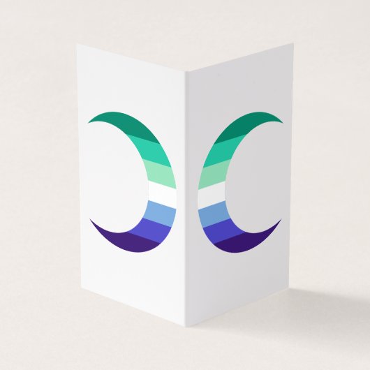 Gay MLM Pride Crescent Moons Greeting Card 名刺 (外部)
