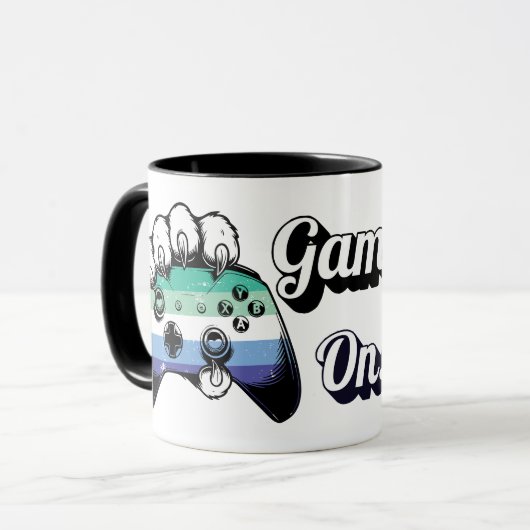 Gay MLM Pride Game On Tiger Paw Controller Mug 26 マグカップ (正面左)
