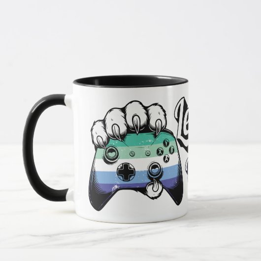 Gay MLM Pride Level Up Tiger Paw Controller Mug マグカップ (左)