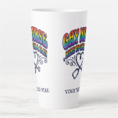 Gay Nurse Rainbow Pride Personalized Gift カフェラテマグ (正面)