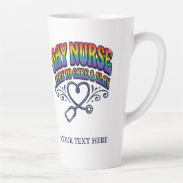 Gay Nurse Rainbow Pride Personalized Gift カフェラテマグ