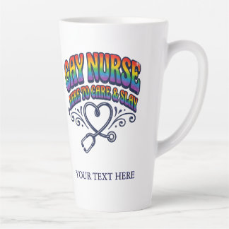 Gay Nurse Rainbow Pride Personalized Gift カフェラテマグ