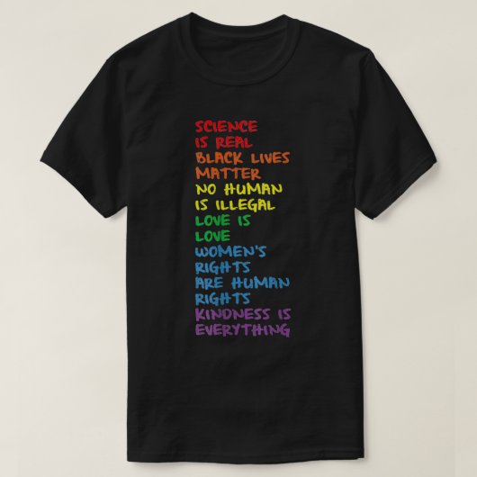 Gay Pride BLM Science Is Real LGBTQIA+ Equality Lo Tシャツ (デザイン正面)