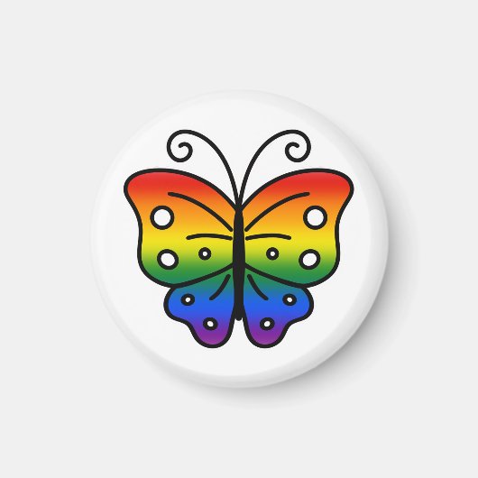 Gay Pride Butterfly Magnet マグネット (正面)