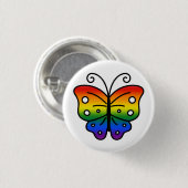 Gay Pride Butterfly Pin Badge 缶バッジ (正面&裏面)