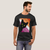 Gay Pride Cat Lesbian Rainbow Flag LGBTQ Cat Mom C Tシャツ (正面フル)