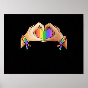 Gay Pride Clothing LGBT Rainbow Flag Heart Unicorn ポスター