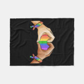 Gay Pride Clothing LGBT Rainbow Flag Pride Month フリースブランケット (正面(横))