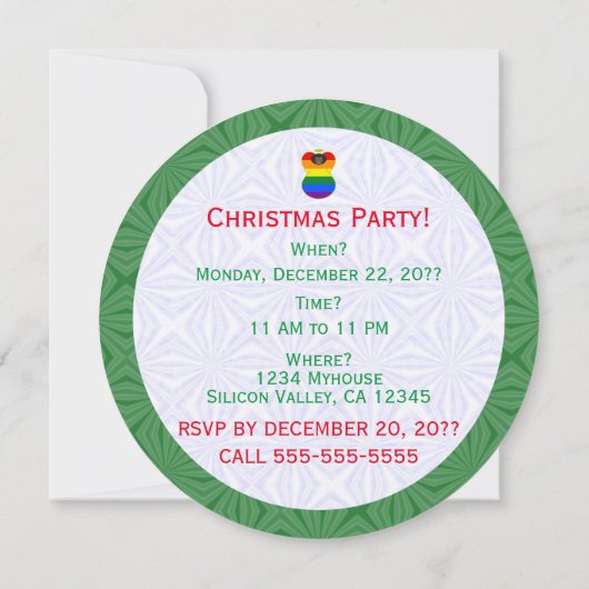 Gay Pride Flag Black Angel Christmas Personalized 招待状 (裏面)