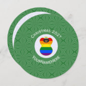 Gay Pride Flag Black Angel Christmas Personalized 招待状 (正面/裏面)