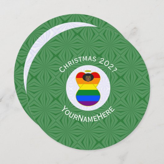 Gay Pride Flag Black Angel Christmas Personalized 招待状 (正面/裏面)