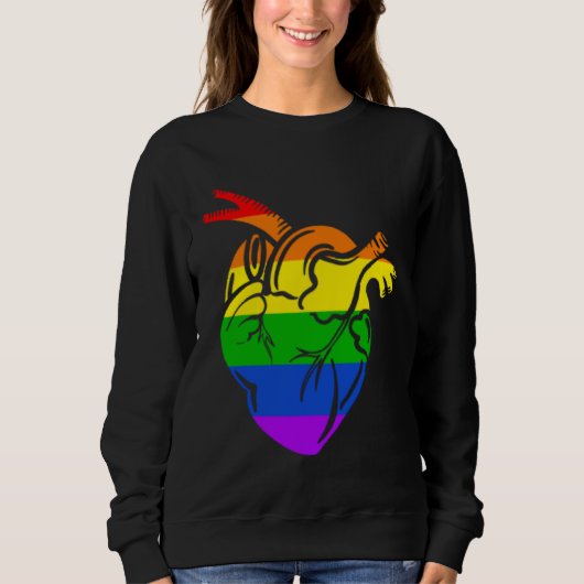 Gay Pride Flag Heart LGBTQ Trans Lesbian Queer Pri スウェットシャツ (正面)