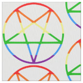 gay pride flag pentagram rainbow ファブリック (クローズアップ)