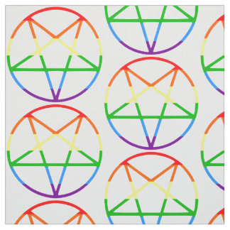 gay pride flag pentagram rainbow ファブリック