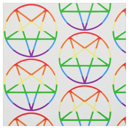 gay pride flag pentagram rainbow ファブリック (見本)