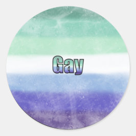 Gay pride flag sticker ラウンドシール