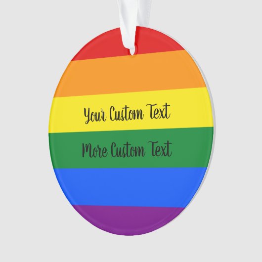 Gay Pride flag with text Ornament オーナメント (正面)