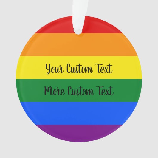 Gay Pride flag with text Ornament オーナメント (正面)