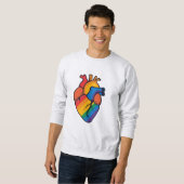 Gay pride heart  スウェットシャツ (正面フル)