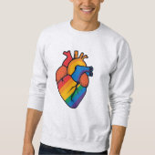Gay pride heart  スウェットシャツ (正面)