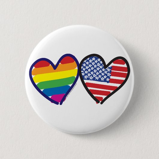 GAY-PRIDE-HEART-AND-FLAG 缶バッジ (正面)