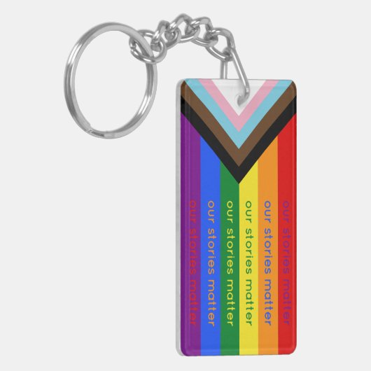 Gay Pride Intersection Rainbow Flag キーホルダー (正面左)