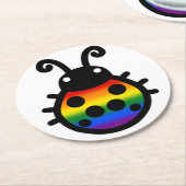 Gay Pride Ladybug Coaster ラウンドペーパーコースター (アングル)