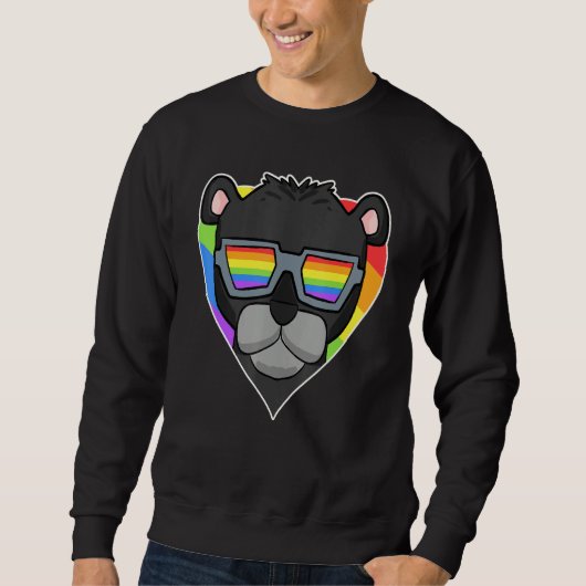 Gay Pride LGBT Rainbow - Black panther - LGBT Hear スウェットシャツ (正面)