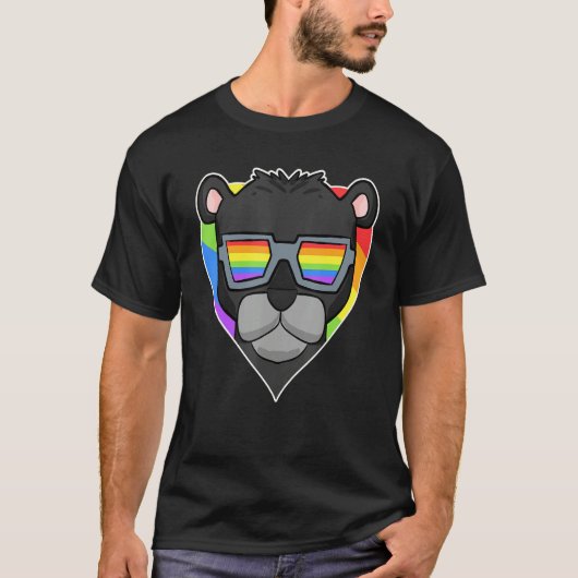 Gay Pride LGBT Rainbow - Black panther - LGBT Hear Tシャツ (正面)